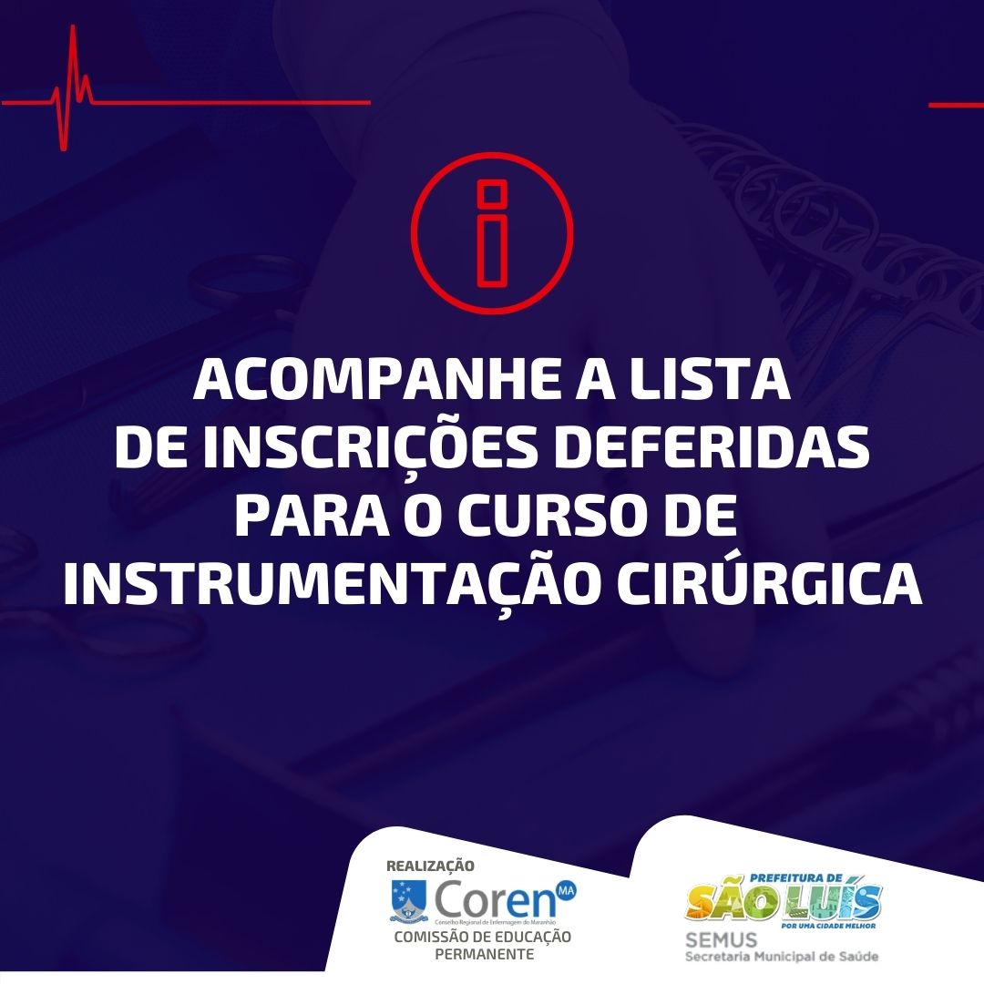 Rela O De Inscri Es Deferidas Curso Instrumenta O Cirurgica